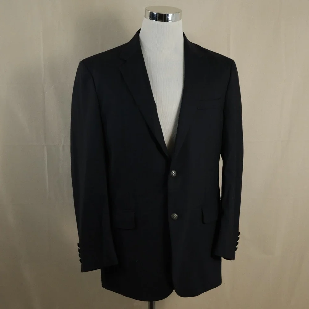 Jos A Bank 38R Traveler Blazer Wool Blend Navy Two Button Lined Vented Formal